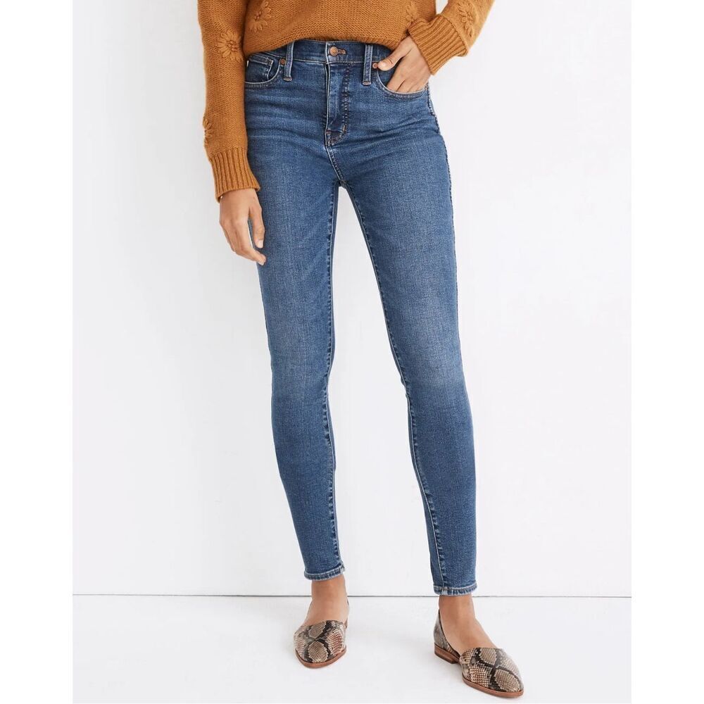 Madewell 10" High-Rise Skinny Jeans in Wendover Wash‎ Tencel Denim size 27 Tall